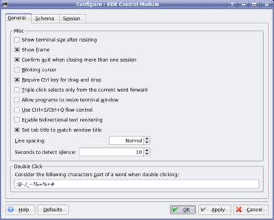 Konsole's settings, KDE version 3.5.6