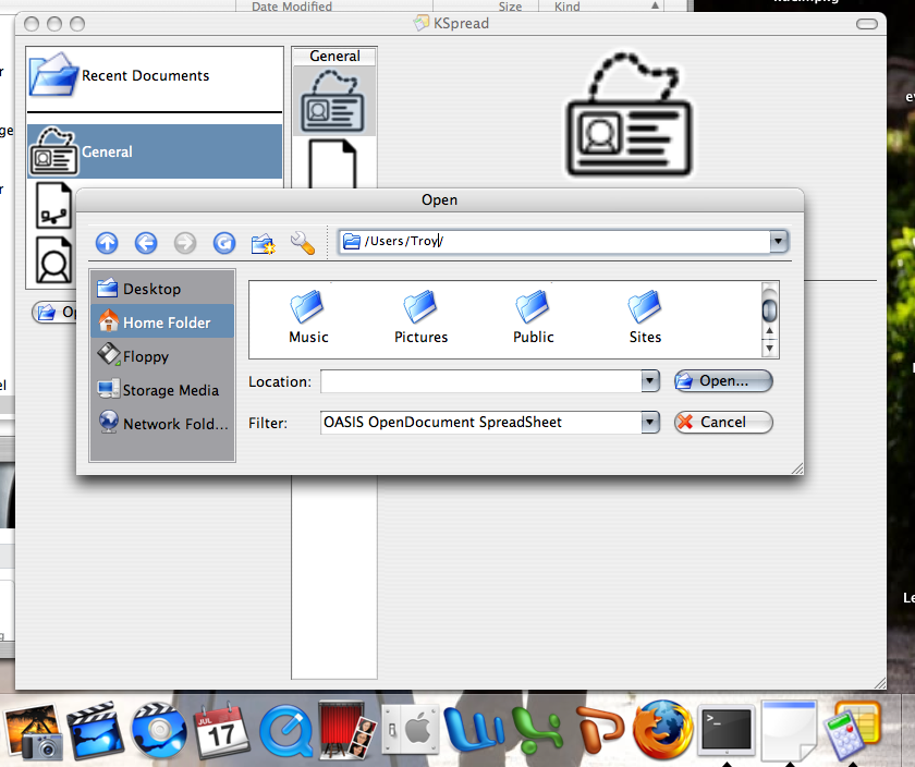 KOffice 2 app KSpread Mac OS XϵKOffice2KSpread